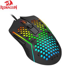 n souris de jeu légère en nid d'abeille 55g rétro-éclairé rvb filaire 6 boutons Programmable 12400 DPI pour ordinateur PC Windows