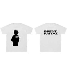 T-shirts de N Chanteur de rap Brent Faiyaz Hip-Hop Trend Mens Retro Fashion T-shirt surdimensionné Mens 100% Cotton Top Street T-shirt J240506