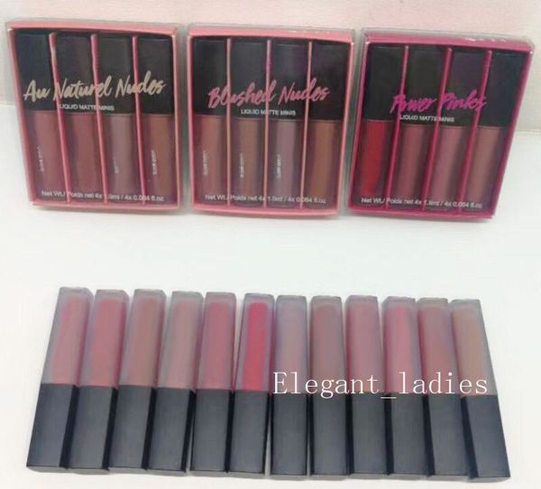 Maquillage Lip Gloss 4 Fashion Color Matte Anti-stick Cup Ne se décolore pas Waterproof Limited Edition 4 Pcs Mini Set