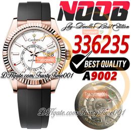 N V3 42 mm Sky 336235 A9002 Complicatiekalender Automatisch herenhorloge 18K roségouden gekartelde rand Witte wijzerplaat Stick-markeringen Rubber Super Edition trustytime001 Horloges