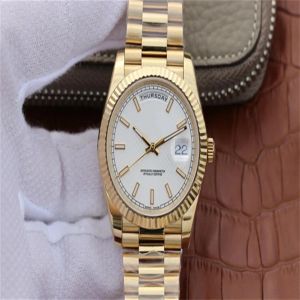 N V7 Versión final 40 mm Esfera de rejilla blanca 228238 228235 President DayDate Luxury 18K Gold Relojes mecánicos para hombre Cal 3255 Automatic244j