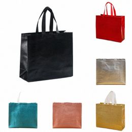 Sac de magasin en tissu n-tissé Sac d'épicerie Sac pliant dégradé Eco à emporter Stockage étanche Pochette de magasin réutilisable N9gZ #