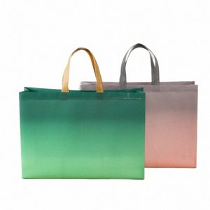 nouette en tissu boutique sac d'épicerie Sac gradient de sac pliant Sac Shop Pouche éco à plage étanche rangement réutilisable l3zt #