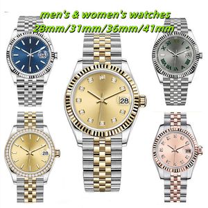 N01 Montre de mouvement Montre pour homme et femme de haute qualité 31 mm 36 mm 41 mm Mouvement mécanique 28 mm Mouvement à quartz Chaîne en acier 904 Saphir