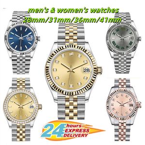 Reloj con movimiento N02 Reloj para hombres y mujeres de alta calidad 31 mm 36 mm 41 mm Movimiento mecánico 28 mm Movimiento de cuarzo Cadena de acero 904 Espejo de zafiro resistente al agua