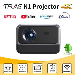 Proyector de haz N1 4K Android TFlag Selled Light Fuente 1080p Wifi 5G 800ansi 5W2 Mini Proyector para cine en casa 240110