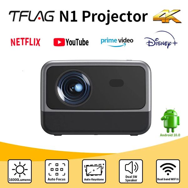 N1 Beam Projecteur 4K Android TFLAG SEALD Light Source 1080p WiFi 5G 800ansi 5W2 Mini Projecteur pour Home Theatre 240110