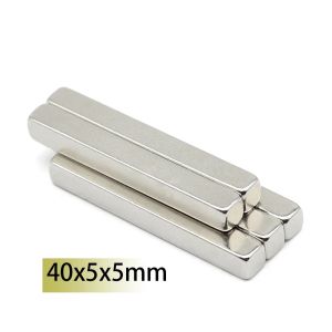 N35 40x5x5mm rechthoek vierkant neodymium scooter staaf blok sterke magneten zeldzame aardplaatplaat zoek magnetische balk voor speelgoed