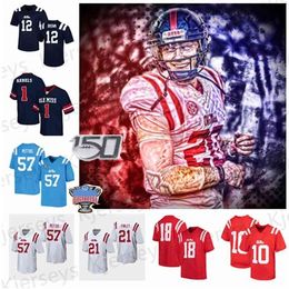 N3740 2021 Sugar Bowl Maillot de football Ole Miss Rebels 2 Matt Corral Jerrion Ealy Elijah Moore John Rhys Plumlee Snoop Conner Jonathan Mingo Casey