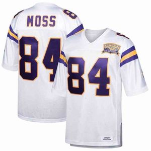 N3740 Vintage Youth femmes Randy 84 Moss Mitchell Ness 2000 Maillots de football taille S-4XL Custom Couture d'un maillot brodé
