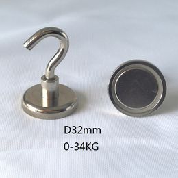 N42 Strong Magnetic Hook Hourde Ndfeb Pot Magnet Portez pour la cuisine et le cintre Dia 16 20 25 32 36 42 48 60 mm