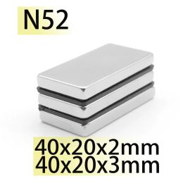 N52 40x20x4 40x20x5 NDFEB Bloque Neodymium 40x20 Magnet Super Fuerte Generador de motor Permanente Magnets de barra magnética de vidrio