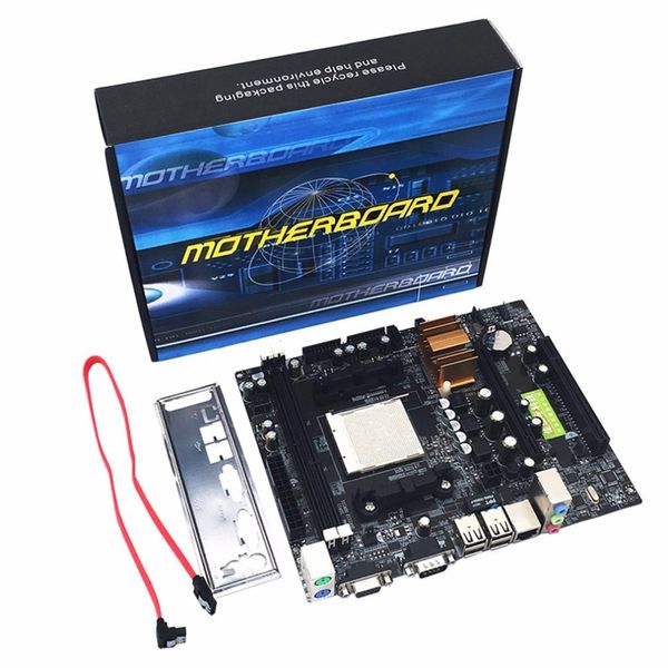 Envío gratuito N68 C61 Placa base para computadora de escritorio compatible con AM2 para CPU AM3 Placa base de memoria DDR2 + DDR3 con 4 puertos SATA2