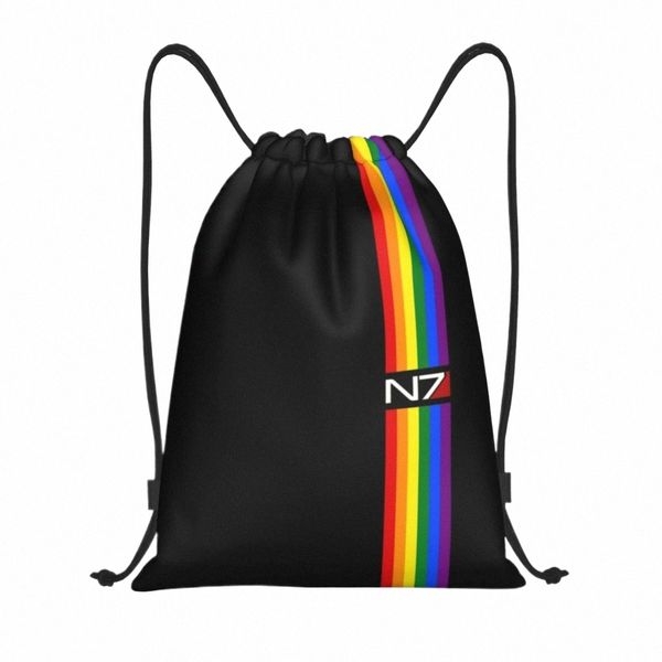 N7 Gay Pride Lgbt Logo Sacs à cordon pour boutique Yoga Sacs à dos Alliance Jeu vidéo militaire Mass Effect Sports Gym Sackpack q0bK #