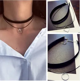 N757 colliers ras de cou multicouches pour femmes Triangle géométrique pendentif collier Collares Bijoux de mode Bijoux Colar 2016