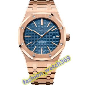 N8 Reloj de alta calidad de lujo de fábrica 41 mm 15400 15400st.oo.1220st.03 Relojes de hombres transparentes de acero inoxidable de acero inoxidable azul