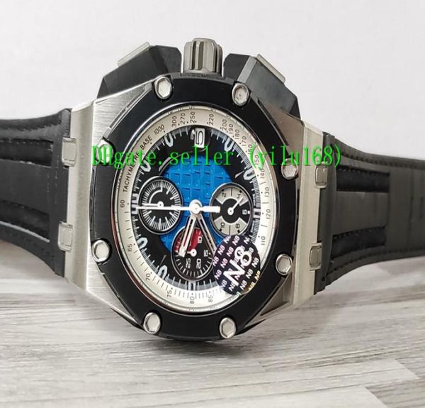 N8 Factory Luxury Selling Quality Mens Watch 44mm 26078ro Black Leather Bands VK Quartz Chronograph Working Mens Watch Watche9009559
