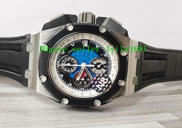 N8 Factory Luxury Selling Quality Mens Watch 44mm 26078ro Black Leather Bands VK Quartz Chronograph Working Mens Watch Watche8485909