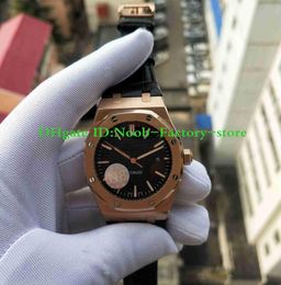 N8 Factory Watch 41mm Rose Gold Case Black Dial 3120 Mouvement automatique STRAP DE CUIR TRANSPARENT MONTRE MONTRE MONTRE LES CHEEURS 3175582