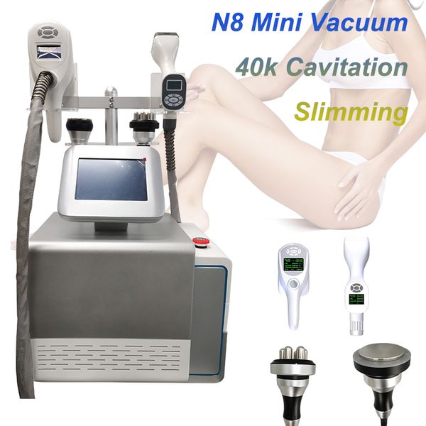 N8 mini 4 en 1 cavitación ultrasónica rodillo de vacío masaje máquina para adelgazar cuerpo estiramiento de la piel reducción de celulitis rejuvenecimiento de la piel equipo de belleza