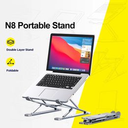 N8 Portable Laptop Stand Computer Accessories Aluminium Foldable Adjustable Holder For Macbook Lenovo DELL Laptops