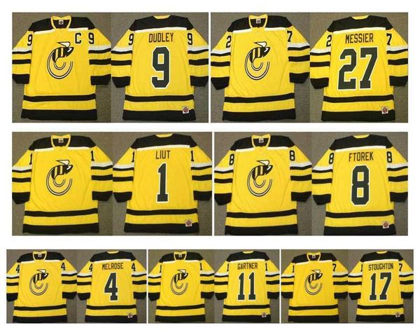 N85 Vintage Cincinnati Stinger Jersey 1 MIKE LIUT 4 BARRY MELROSE 8 ROBBIE FTOREK RICK DUDLEY MIKE GARTNER 27 MARK MESSIER Stoughton CCM Hockey