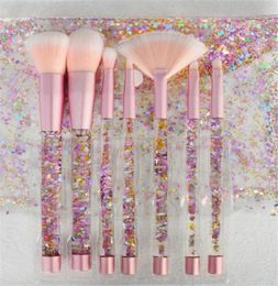 NA019 7PCS Crystal Makeup Borstel Sets Mermaid Unicorn Glitter Concealer Make -up borstel poeder vloeistof blusher schaduw oogschaduwmaqui6445138