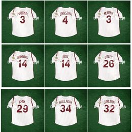 NA85 1984 Jersey de baseball vintage John Kruk Steve Carlton Roy Halladay Bryce 3 Harper Dykstra Pete Rose Jim Bunning Chase Utley Tug McGraw Garry