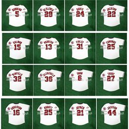 Na85 1989 All Star Retro Baseball Jersey Mike Trout Brian Downing Tim Salmon Wally Joyner Reggie Jackson Chuck Finley Jim Edmonds Chili Davis Bo