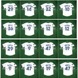 Na85 1992 1993 Camiseta de béisbol vintage Joe Carter Roberto Alomar Rickey Henderson Dave Winfield Pat Borders David Wells John Olerud Paul Molitor