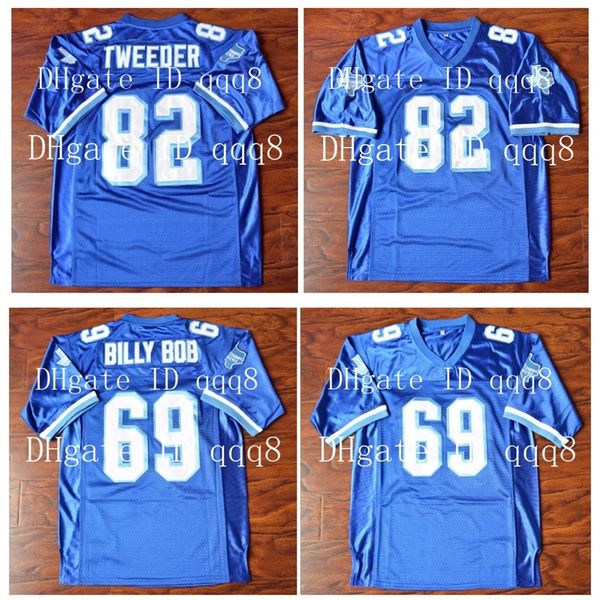 Na85 69 Maillot BILLY BOB 82 Charlie Tweeder 4 Jonathan Moxon West Canaan Coyotes Varsity Blue Football Version du film Maillots Taille S-XXXL