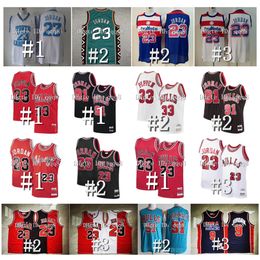 NA85 Mitchell en Ness Basketball Jerseys 23 Michael Scottie 33 Pippen Dennis 91 Rodman North Carolina College USA 96 All