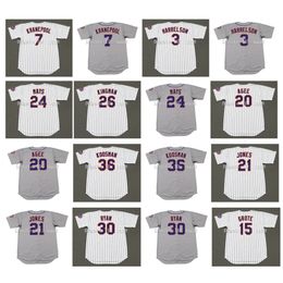 Na85 Vintage 1973 Camiseta de béisbol 3 BUD HARRELSON 7 ED KRANEPOOL 24 WILLIE MAYS 26 DAVE KINGMAN 30 NOLAN RYAN 20 TOMMIE AGEE CLEON JONES Jerry