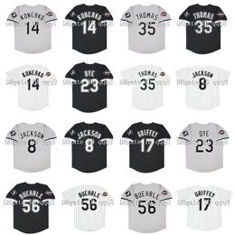 Na85 Vintage 2005 Chicago Baseball Jersey 14 Paul Konerko 35 Frank Thomas 56 Mark Buehrle 8 Bo Jackson 17 Ken Griffey Jr. 23 Jermaine Dye Blanc