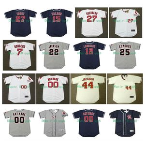 NA85 Vintage California Jerseys Tim Salmon Mike Trout Bo Jackson Albert Pujols Reggie Jackson Jim Abbott Buck Rodgers Rod Carew Alomar Baseball