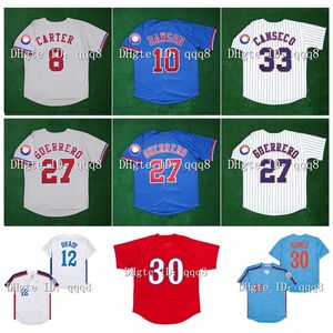 Maillot Na85 Vintage Expos de Montréal VLADIMIR GUERRERO GARY CARTER CLIFF FLOYD JOSE CANSECO PEDRO MARTINEZ TIM RAINES RONDELL WHITE TOM BRADY PETE