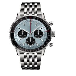 Nacitimer B01 Fashion Business Chronograph 47mm Diad Panda Eye Belt Men's Quartz Wrist Watchs 244E