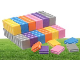 NAD005 100 -stcs verdubbeld Mini Nail File Blocks kleurrijke spons nagellak schuurbuffer strips polijst manicure tools6852487
