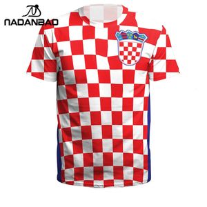 Nadanbao Summer Men/Women Kroatië voetbalshirts Sport T -shirt 3D Printing Futebol Soccer Jersey Fitness Shirt 240402