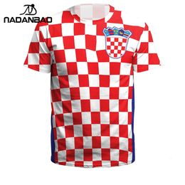 NADANBAO été MenWomen Croatie Football maillots Sport Tee hauts impression 3D Futebol Football Jersey Fitness chemise 240228