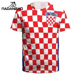 Nadanbao Summer Menwomen Croatie Football Jerseys Sport Tee Tops 3D Impression Futebol Soccer Jersey Fitness Shirt 240321