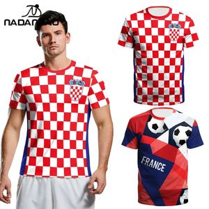Nadanbao Summer Menwomen voetbaljerseys Sport T -shirt 3D Printing Fashion Party Soccer Jersey Fitness Shirt 240321