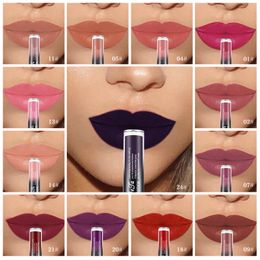 Barra de labios líquida de 24 colores NAGETA brillo de labios mate antiadherente barras de labios de terciopelo de larga duración