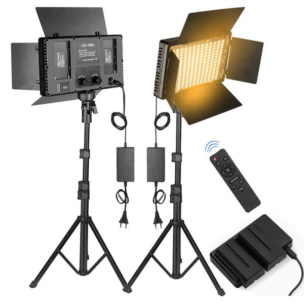 Nagnahz U800 LED lumière vidéo Po lampe de Studio bicolore 2500K8500k réglable avec trépied support à distance pour l'enregistrement Para 240111