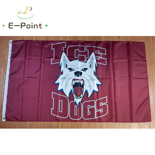 NAHL Fairbanks Ice Dogs Flag 3 * 5ft (90cm * 150cm) Poliéster Banner decoración Flying Home Garden Regalos festivos