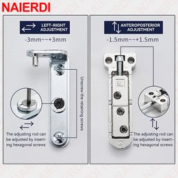 Naierdi 2pcs onzichtbare deur scharnieren 3D verstelbare Swivel zinklegering verborgen wereldscharnier voor keukenhuismeubels hardware