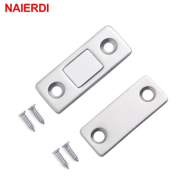 Naierdi 2PCS / Set Magnetic Armort attrape Maignet Porte de la porte Hidden Door Closer With Vis pour le placard Furniture de meubles en placard