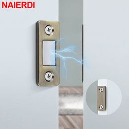 Naierdi 5 juegos gabinete magnet capturas de puerta oculta silver invisible dorado bronce puertas correderas armario hardware de gabinete de pestillo