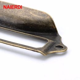 NAIERDI 5PCS ANTIQUE METAL METAL Étiquette de traction de traction Propul Proporce de fichier Carte de carte pour meubles Dusinet d'armoire Boîte