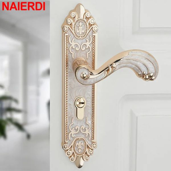 Naierdi Fashion European Room Door Lock Antift Gate Verrouille luxueuse Poignée de porte pour la maison Meubles de porte en bois de chambre à coucher 231222